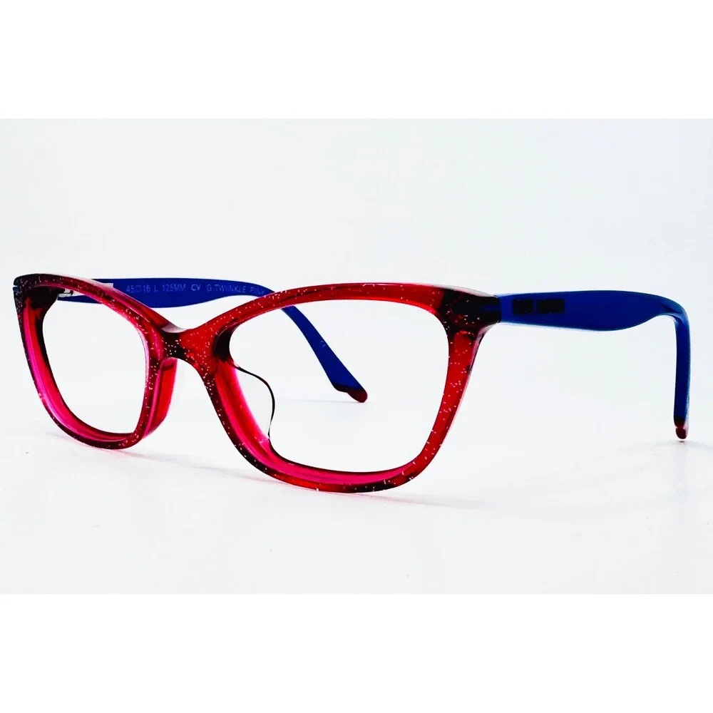 Steve Madden Eyeglasses Girls Pink Blue G-Twinkle Sparkle Cat Eye 45-16-125